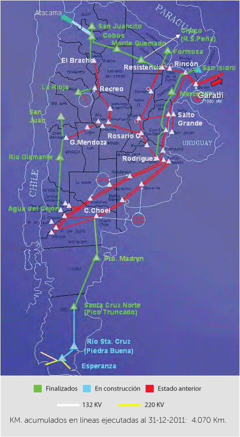 Mapa de proyectos de Plan Federal II